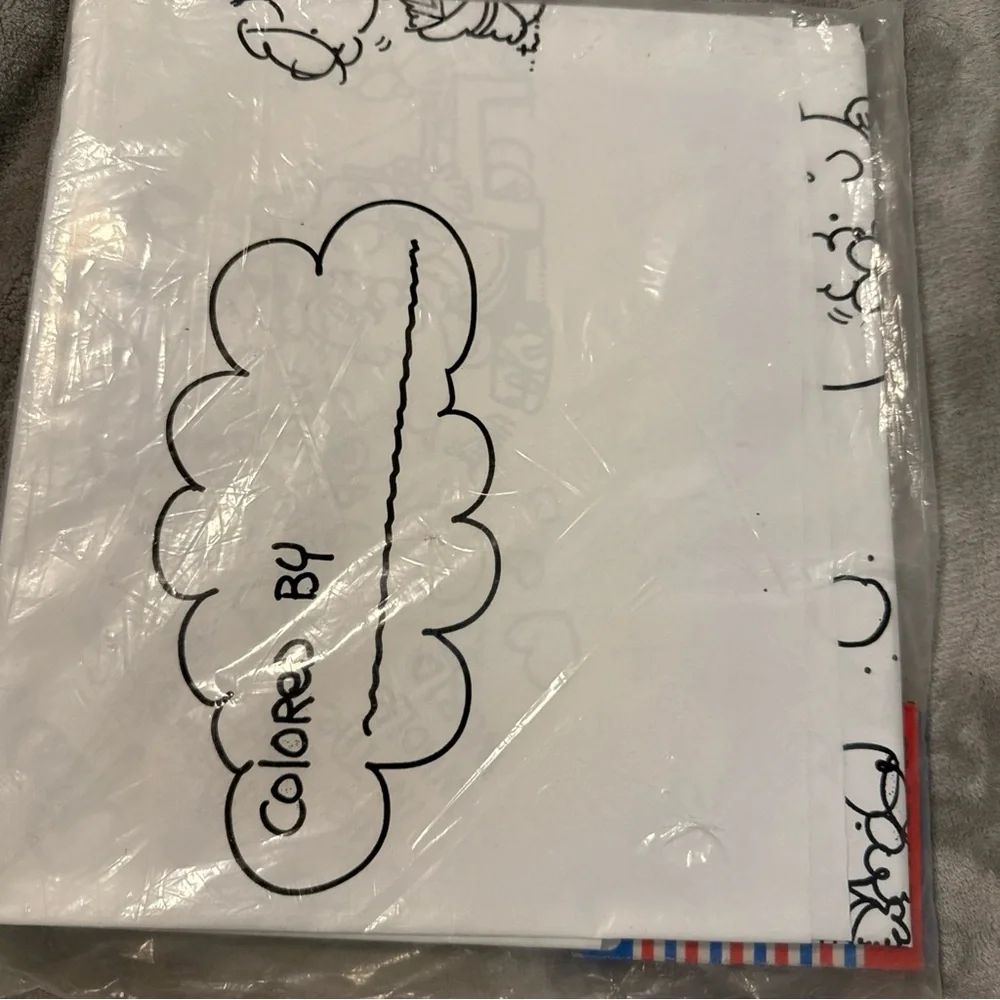 Vintage 1984 Dear God Kids‎ Coloring Cloth Count Your Blessings Poster w/Crayons
